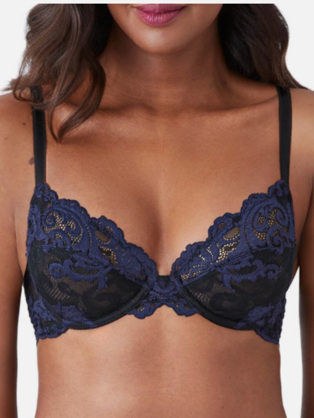Instant Icon Underwire Bra Color Black-Eclipse Embroidered Lace Size 32B NWT